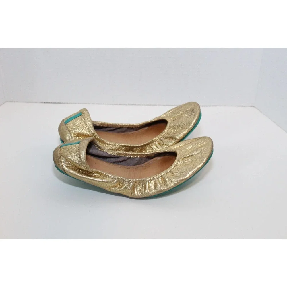 Tieks Golden Glitz Metallic Gold Ballet Flats Shoes Women's Size 9 H14585 - Picture 5 of 9